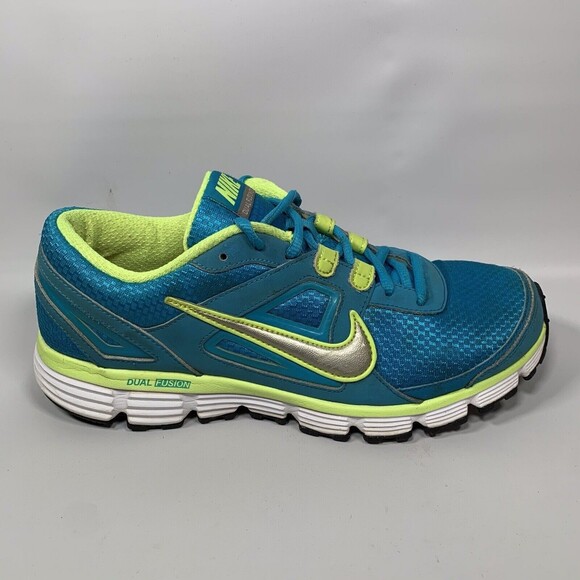 Nike Womens Size 10 Dual Fusion ST 407847-401 Blue Neon Running Shoes Lace Up - Picture 6 of 11